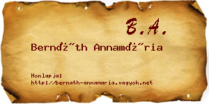 Bernáth Annamária névjegykártya